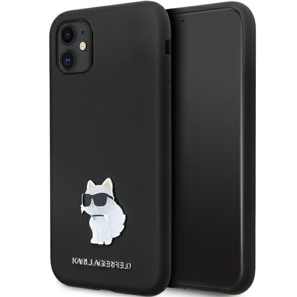 Karl Lagerfeld KLHCN61SMHCNPK iPhone 11 / Xr black hardcase Silicone C Metal Pin