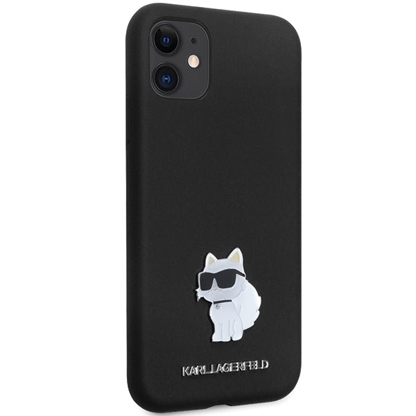 Karl Lagerfeld KLHCN61SMHCNPK iPhone 11 / Xr black hardcase Silicone C Metal Pin