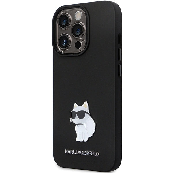 Karl Lagerfeld KLHCP13LSMHCNPK iPhone 13 Pro black hardcase Silicone C Metal Pin