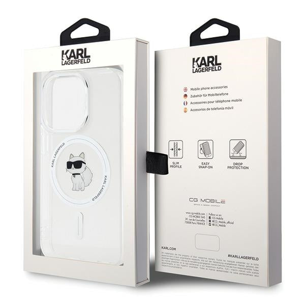 Karl Lagerfeld iPhone 15 Pro transparent hardcase IML Choupette MagSafe