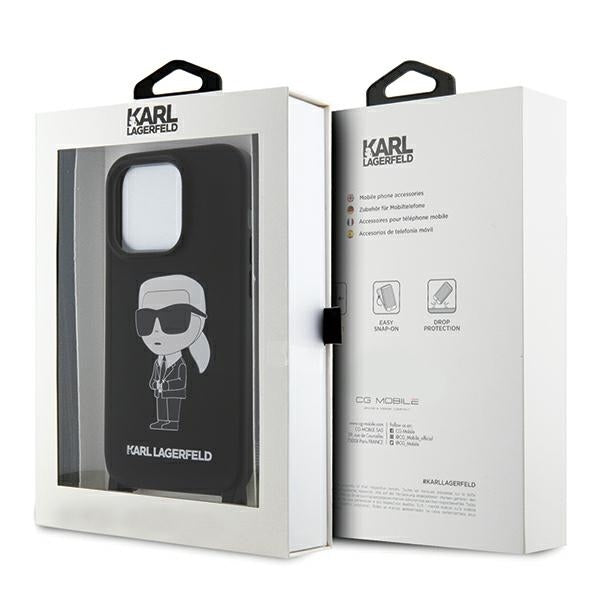 Karl Lagerfeld KLHCP15LSCBSKNK iPhone 15 Pro hardcase czarny/black Crossbody Silicone Ikonik