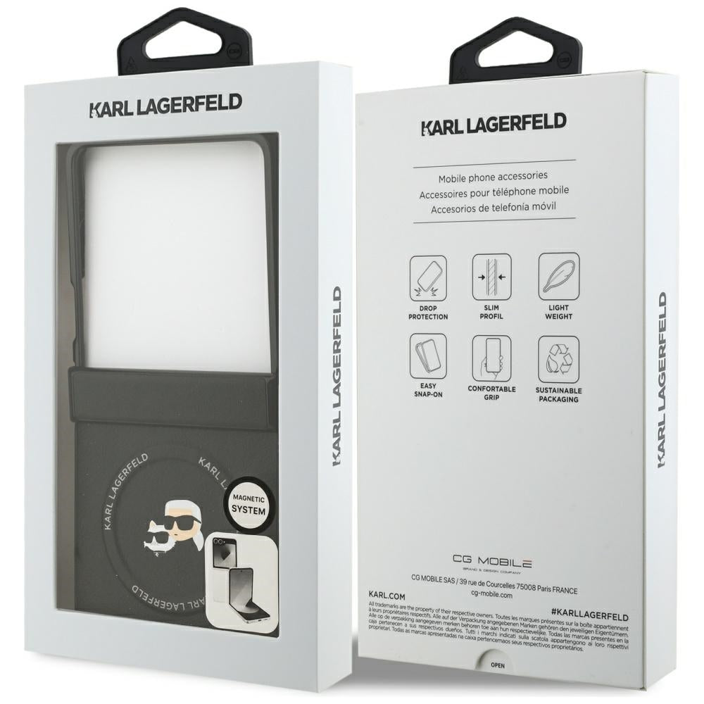 Karl Lagerfeld Karl&Choupette Pins MagSafe Case for Samsung Galaxy Z Flip7 Black