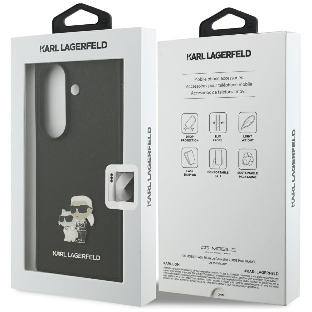 Karl Lagerfeld KLHCZFD7SAPKCNPK Saffiano Karl&Choupette Pin for Samsung Galaxy Z Fold7 black