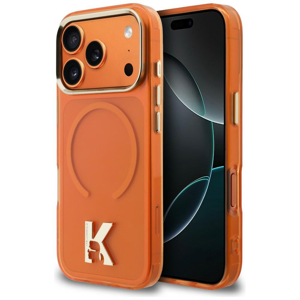 Karl Lagerfeld KLHMP17X5HTMKHDO Karl Head Logo MagSafe for iPhone 17 Pro Max Orange