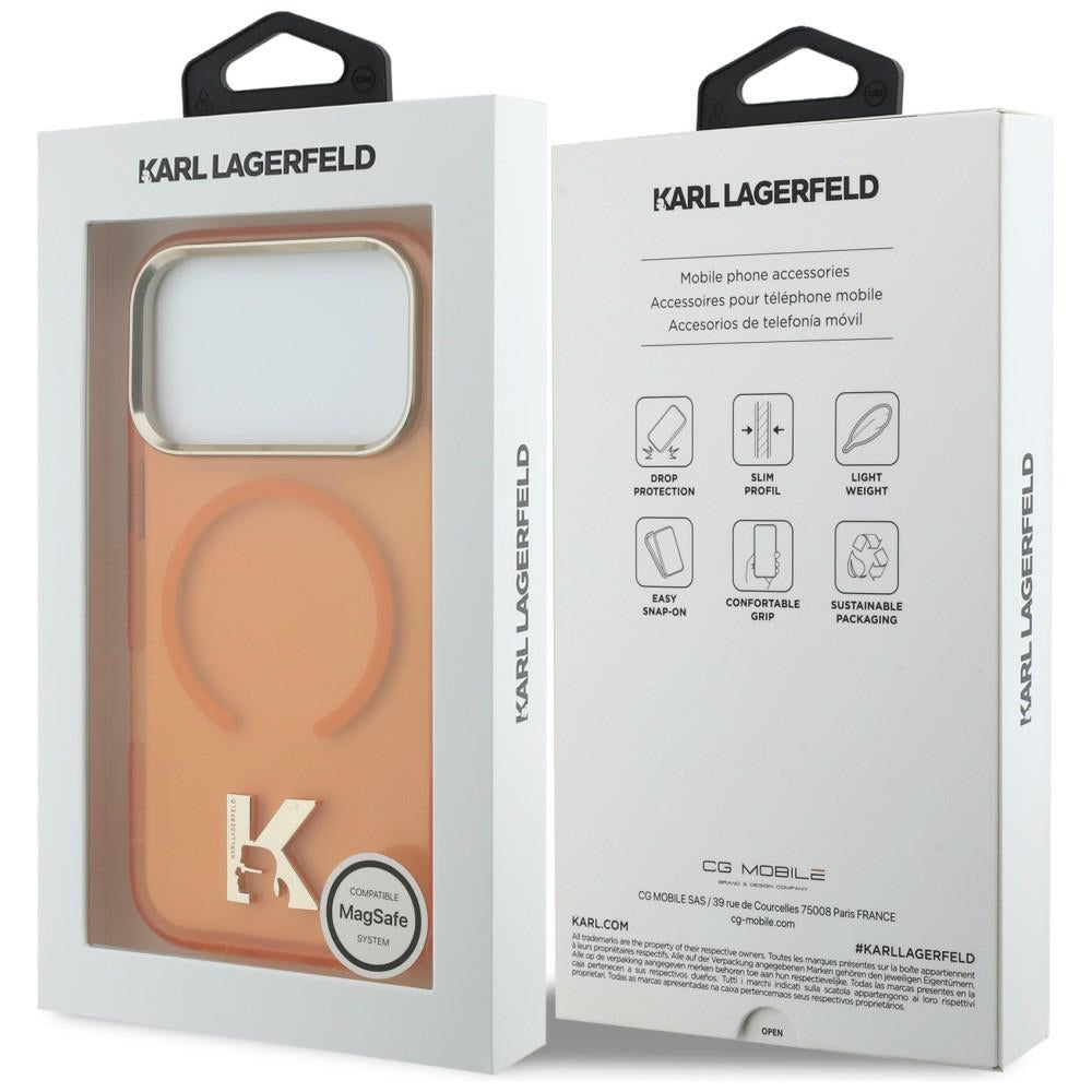 Karl Lagerfeld KLHMP17X5HTMKHDO Karl Head Logo MagSafe for iPhone 17 Pro Max Orange