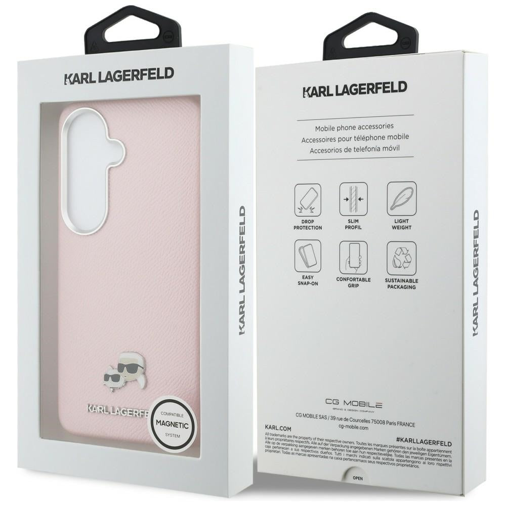 Karl Lagerfeld KLHMS26M6PFKCLP Saffiano KC Metal Logo MagSafe for Samsung Galaxy S26+ Pink