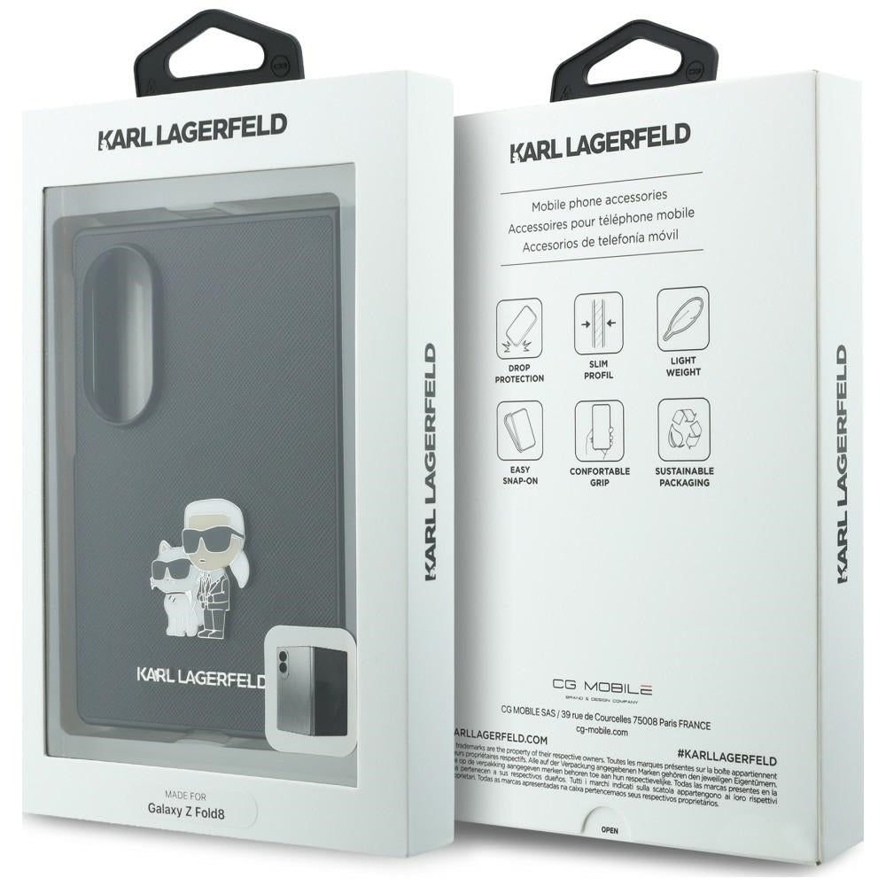 Karl Lagerfeld Saffiano Karl&Choupette Pin case for Samsung Galaxy Z Fold8 black