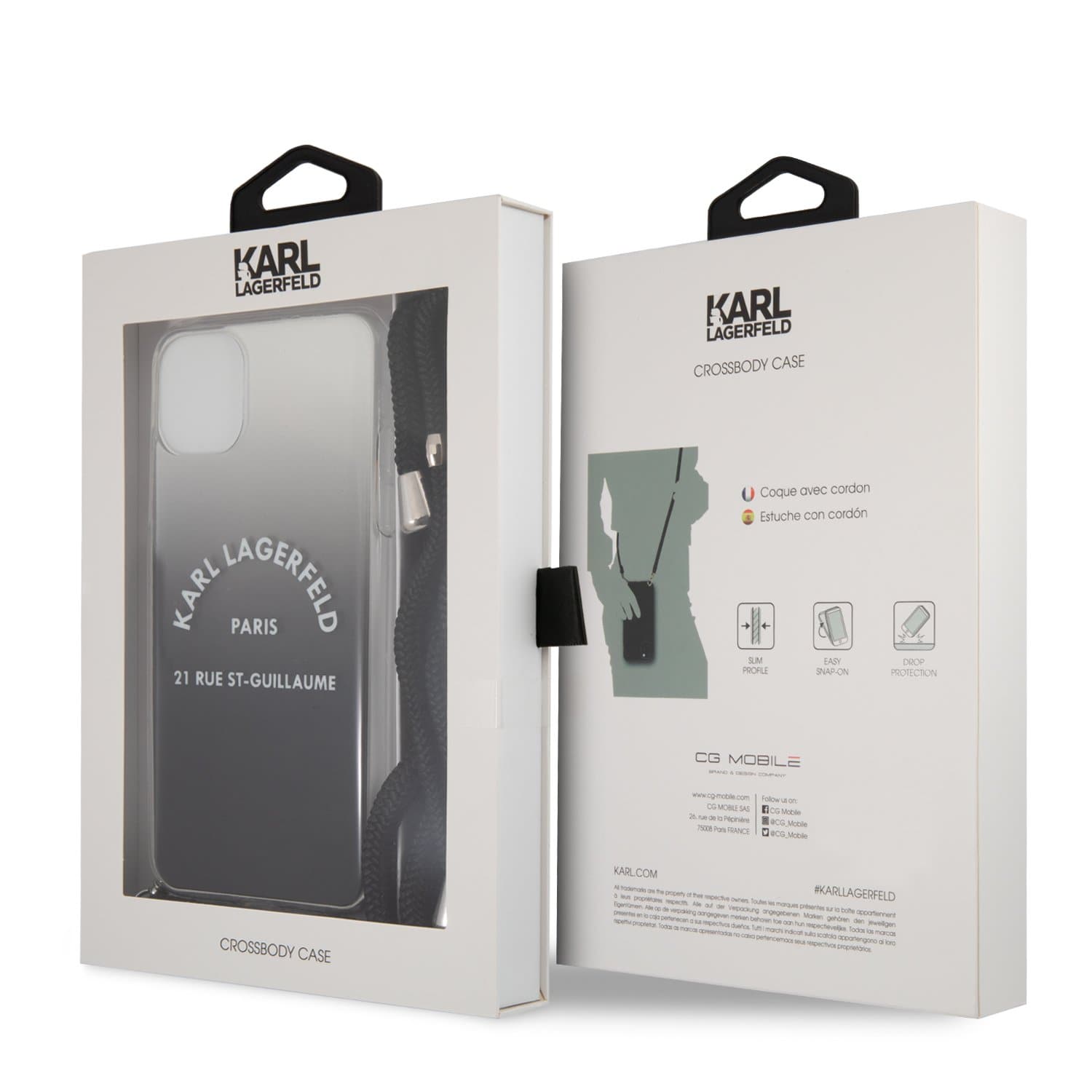 Karl Lagerfeld KLHCN58WOGRBK iPhone 11 Pro hardcase IKONIK GRADIENT WITH STRAP - KARL LAGERFELD