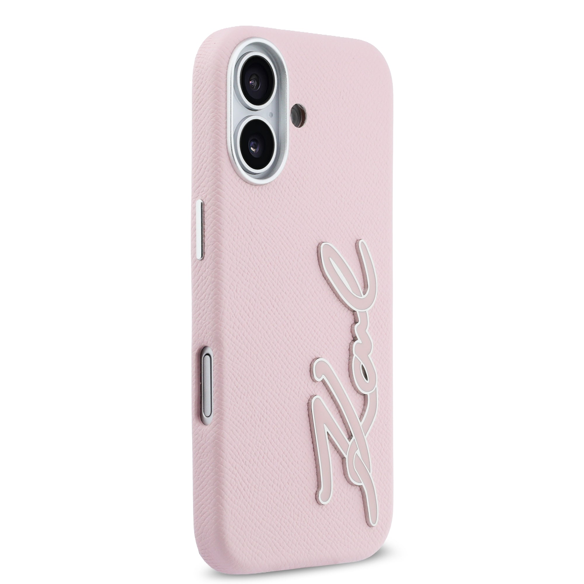 KARL KLHCP17SPGFKSRSP HardCase FW GRAINED PU W/ SIGNATURE Logo Pink iPhone 17