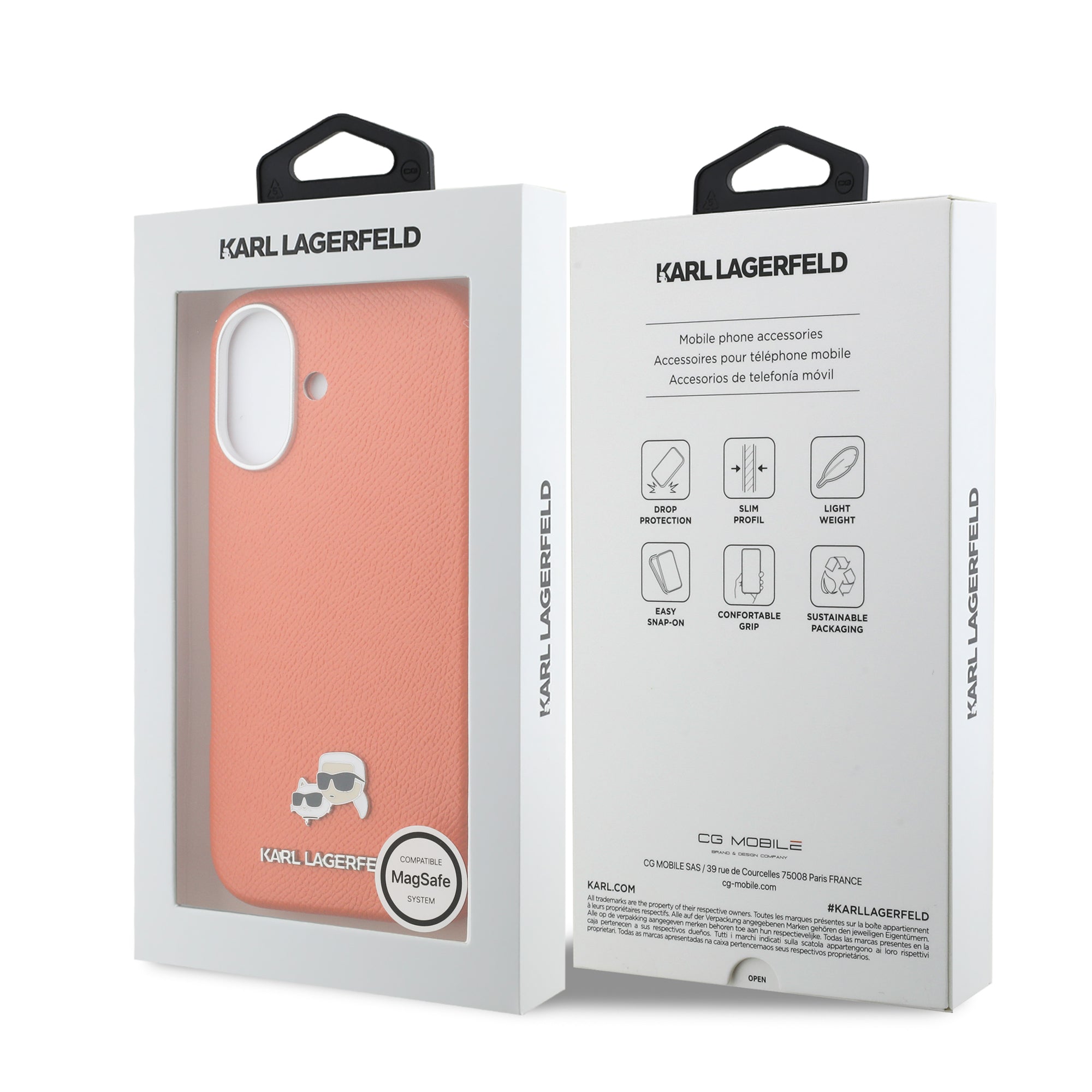 KARL KLHMP17S6PFKCLO HardCase PU FW W/ K&C HEAD PINS Orange iPhone 17