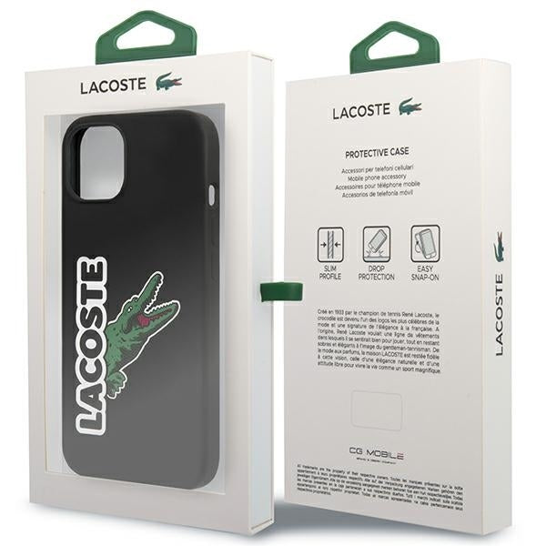 Lacoste LCHC13MSHK iPhone 13 / 14 / 15 black hardcase Silicone Head Crocodile