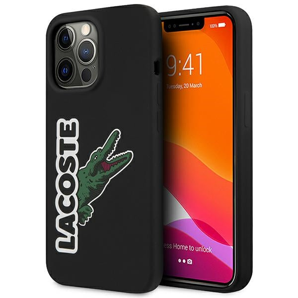Case for Lacoste LCHC13LSHK iPhone 13 Pro / 13 black hardcase Silicone Head Crocodile