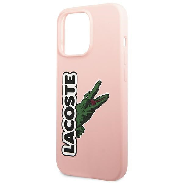 Case for Lacoste LCHC13XSHI iPhone 13 Pro Max / pink hardcase Silicone Head Crocodile