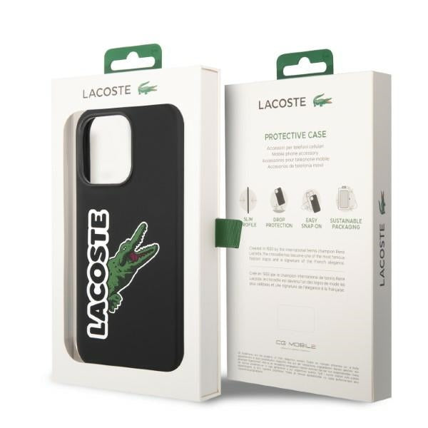 Lacoste LCHCP14XSHK iPhone 14 Pro Max black hardcase Silicone Head Crocodile