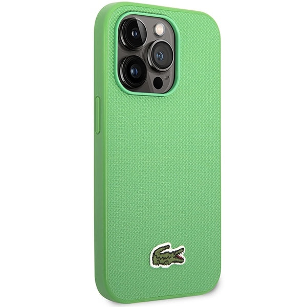 Lacoste LCHMP14LPVCN iPhone 14 Pro green hardcase Iconic Petit Pique MagSafe