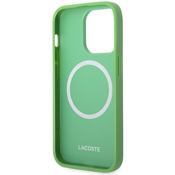 Lacoste LCHMP14LPVCN iPhone 14 Pro green hardcase Iconic Petit Pique MagSafe