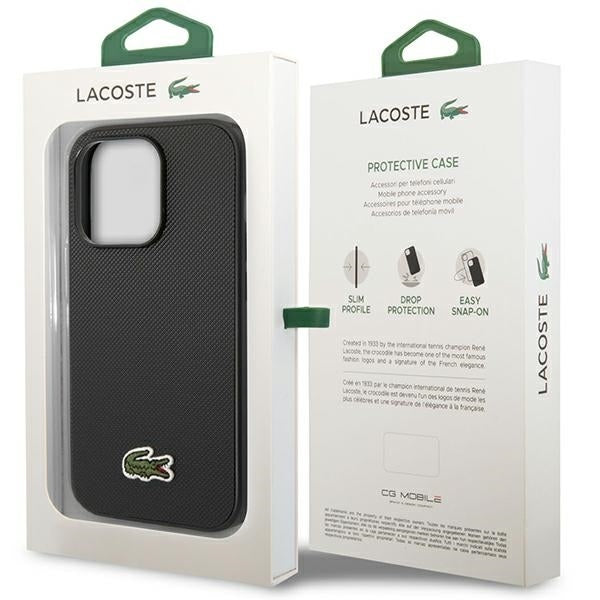 Lacoste LCHMP14LPVCK iPhone 14 Pro black hardcase Iconic Petit Pique MagSafe