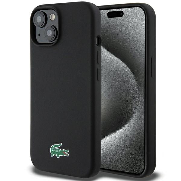 Lacoste LCHMP15SSLOK iPhone 15 / 14 / 13 black hardcase Silicone MagSafe