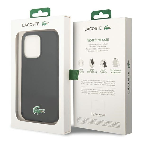 Lacoste LCHMP15LSLOK iPhone 15 Pro black hardcase Silicone MagSafe