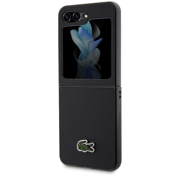 Lacoste LCHCZF5PVCK Galaxy Z Flip5 F731 black hardcase Iconic Petit Pique