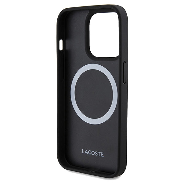 Lacoste LCHMP15LPVCK iPhone 15 Pro Black hardcase Iconic Petit Pique MagSafe