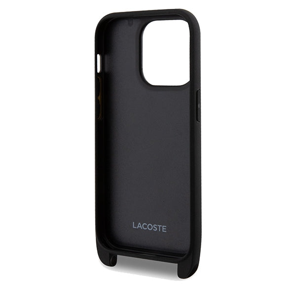 Lacoste LCHCP15LSPVCK iPhone 15 Pro black hardcase Iconic Petit Pique Crossbody