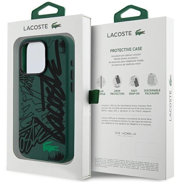 Lacoste LCHCP15XGRAK iPhone 15 Pro Max black hardcase Silicone Graffiti