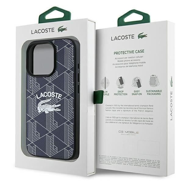 Lacoste LCHMP16XPIGV iPhone 16 Pro Max navy hardcase Monogram Vintage Logo MagSafe