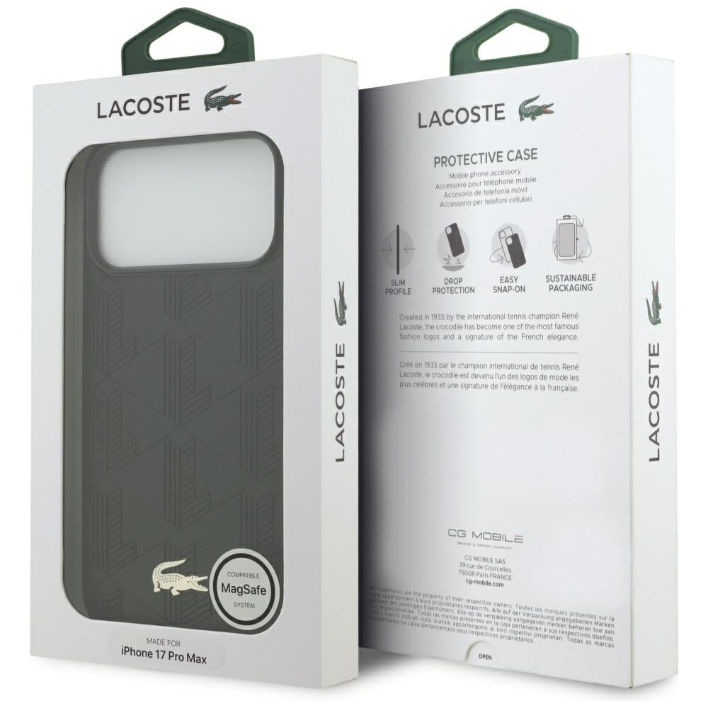 Lacoste LCHMP17XPNOK Nomograme Gold Logo MagSafe Case for iPhone 17 Pro Max Black