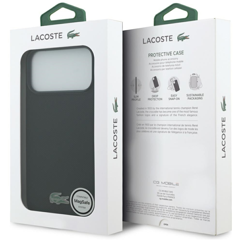 Lacoste LCHMP17LPLAK Petit Pique Lacquer Logo MagSafe Case for iPhone 17 Pro Black