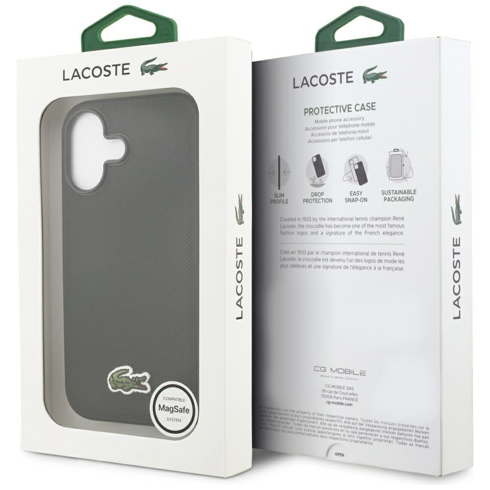 Lacoste LCHMP17SPVCK iPhone 17 black hardcase Iconic Petit Pique MagSafe