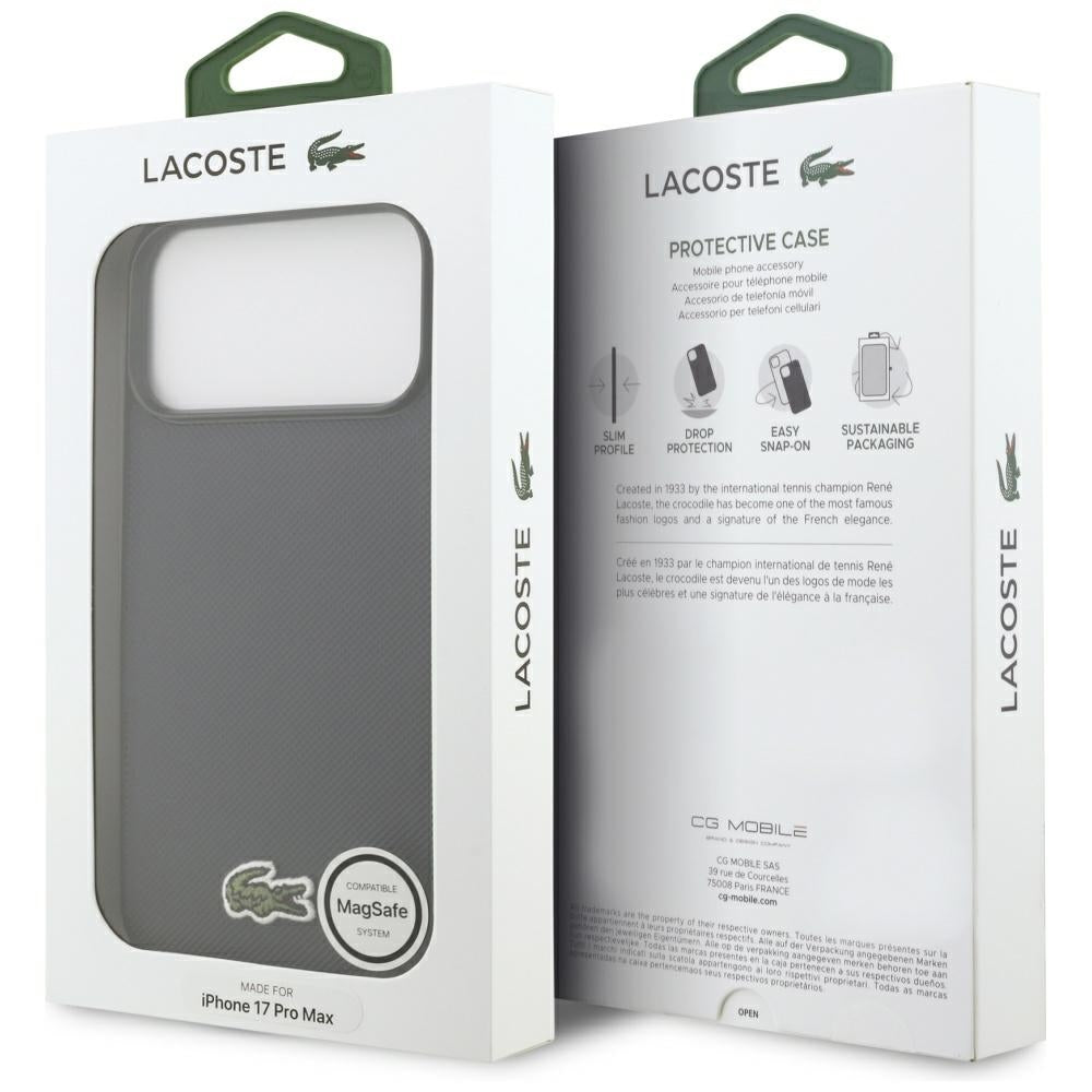 Lacoste LCHMP17XPVCE Iconic Petit Pique Woven Logo MagSafe Case for iPhone 17 Pro Max sinople