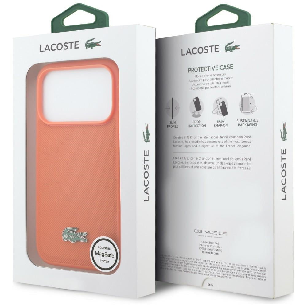 Lacoste LCHMP17LPLAO Petit Pique Lacquer Logo MagSafe for iPhone 17 Pro orange