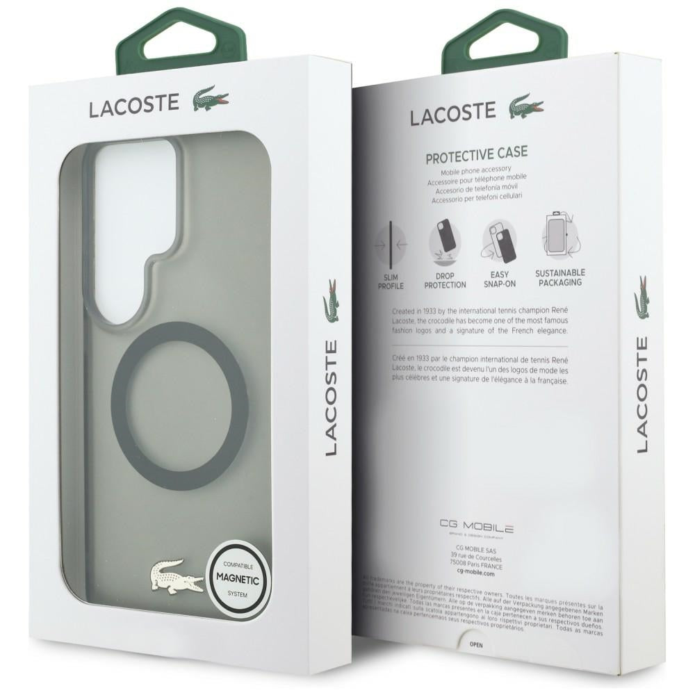 Case Lacoste Shockproof Frosted Gold Logo MagSafe for Samsung Galaxy S26 Ultra black