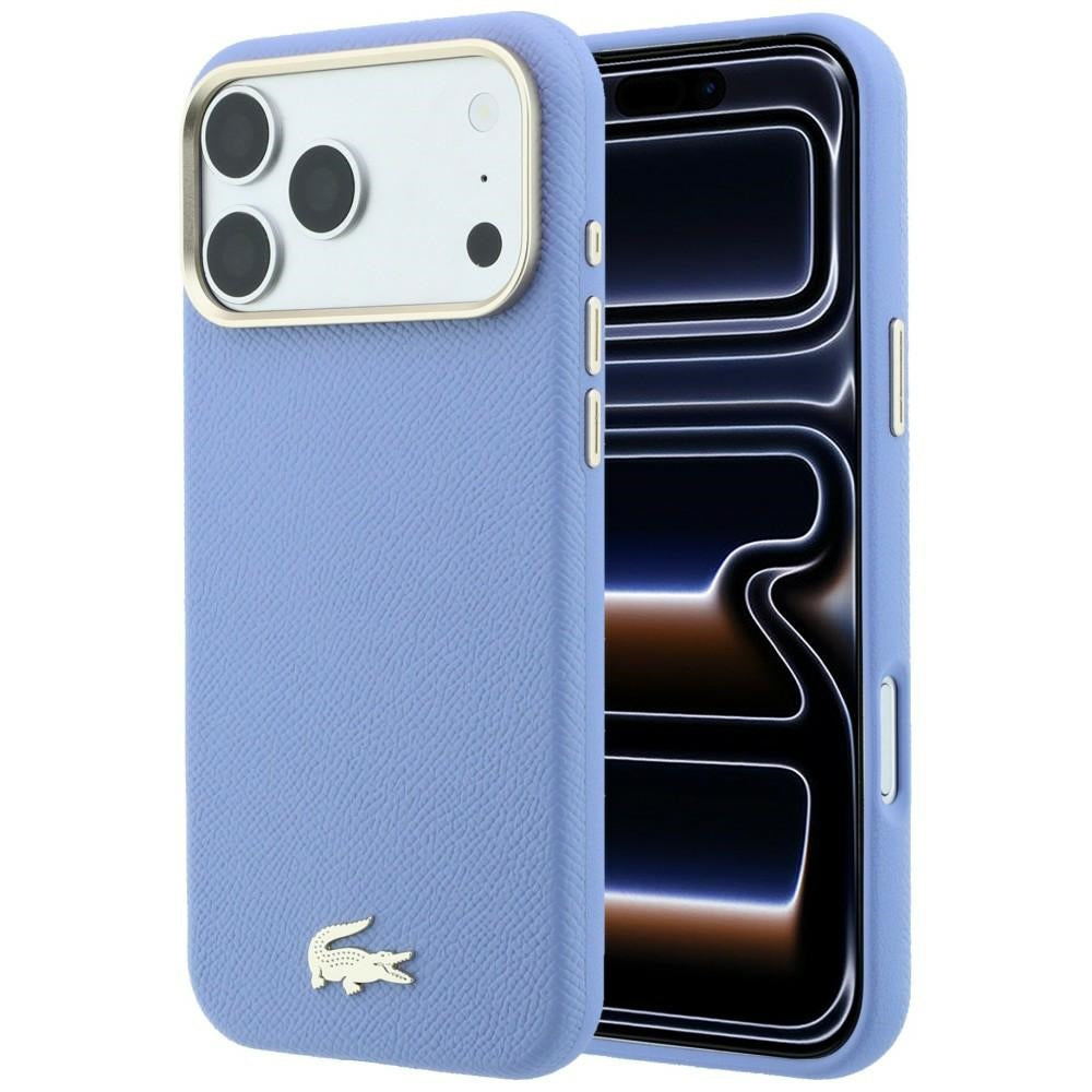 Lacoste LCHMP18X6PSWCELB Champs Elysees Embossed MagSafe Case for iPhone 18 Pro Max / 17 Pro Max Blue