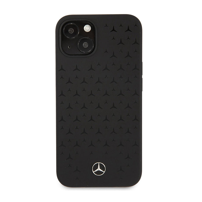 Mercedes MEHMP14SSIPBK MagSafe Case iPhone 14 / 15 / 13 Liquid Silicone,  Stars Pattern Black