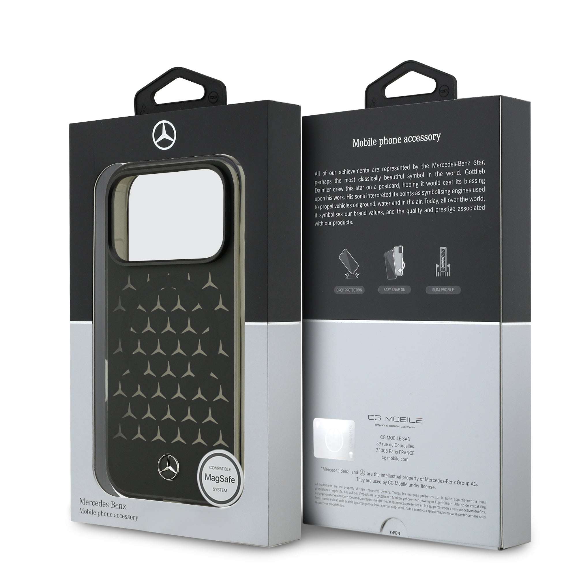 Mercedes MEHMP17L25HTPSTK HardCase MagSafe PC/TPU FROSTED W/ New Star Pattern Black iPhone 17 Pro