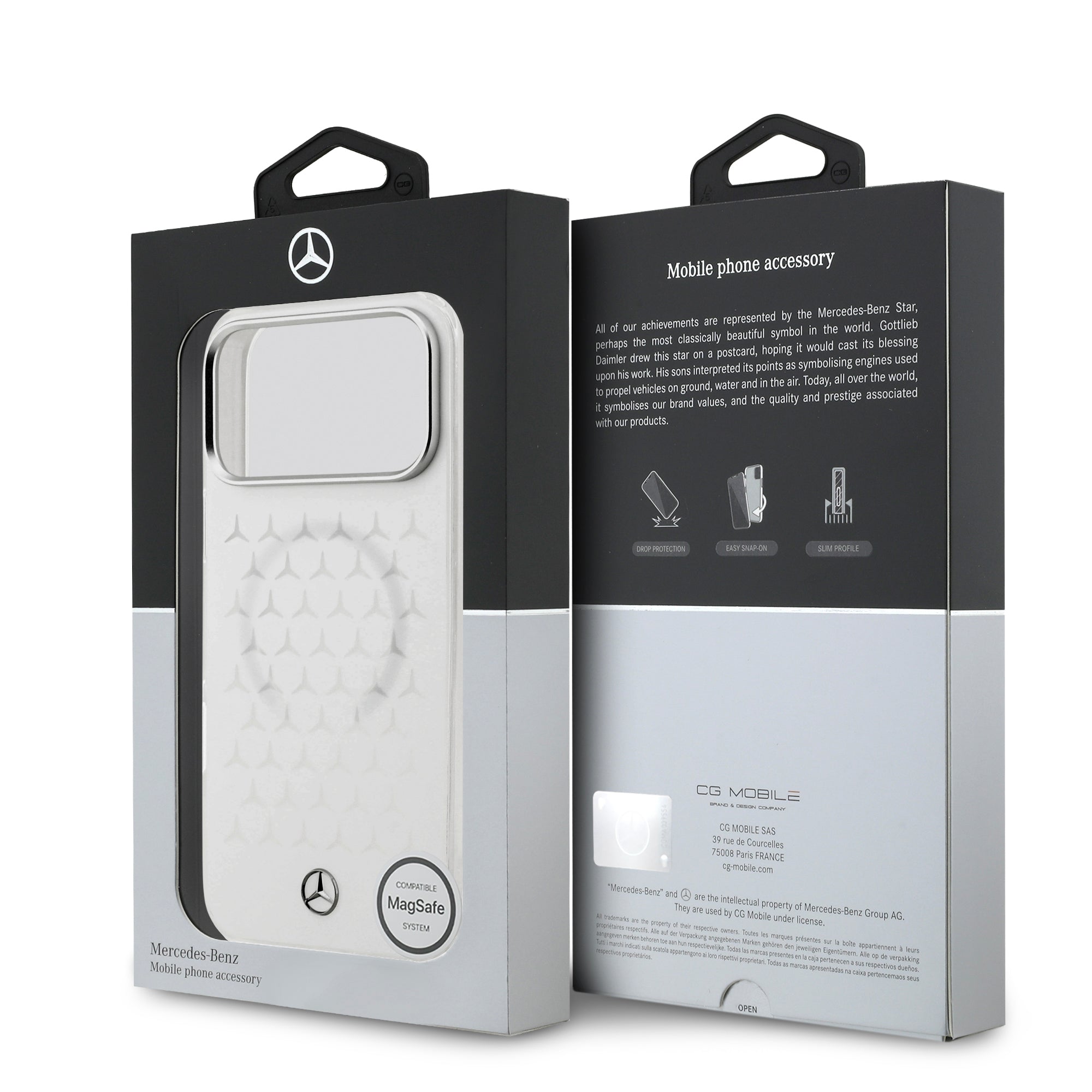 Mercedes MEHMP17X25HTPSTH HardCase MagSafe PC/TPU FROSTED W/ New Star Pattern White iPhone 17 Pro Max