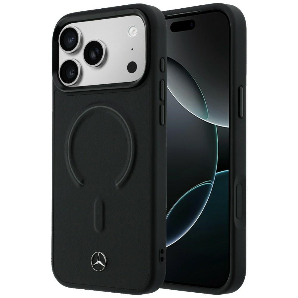 Mercedes Benz MEHMP17X25PEMMOK Leather 3D MagSafe for iPhone 17 Pro Max black