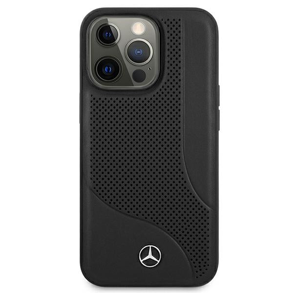 Mercedes MEHCP13LCDOBK iPhone 13 Pro black hardcase Leather Perforated Area
