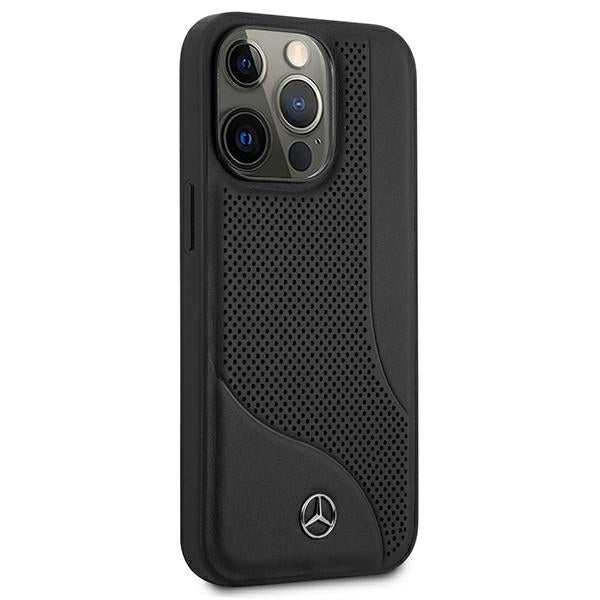 Mercedes MEHCP13LCDOBK iPhone 13 Pro black hardcase Leather Perforated Area