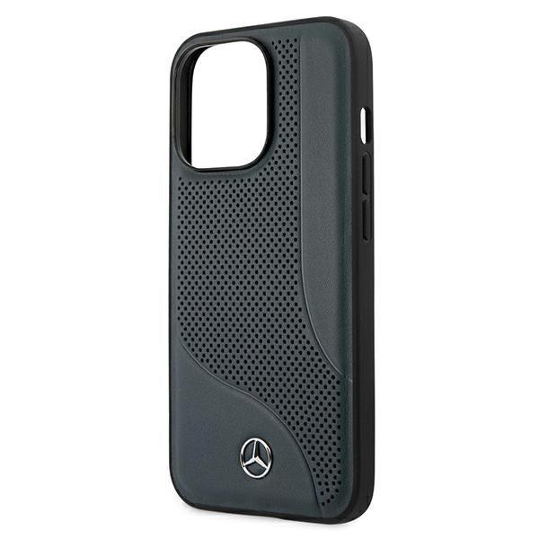 Mercedes MEHCP13LCDONA iPhone 13 Pro navy hardcase Leather Perforated Area