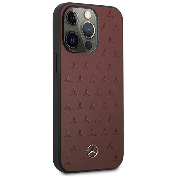 Mercedes MEHCP13LPSQRE iPhone 13 Pro red +A1 Leather Stars Pattern