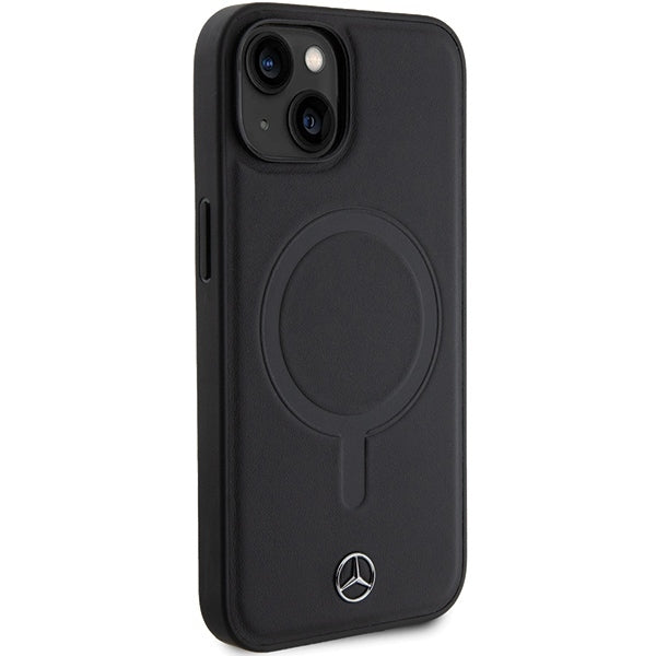 Mercedes MEHMP14S23RCMK iPhone 14 / 15 / 13 black hardcase Smooth Leather MagSafe