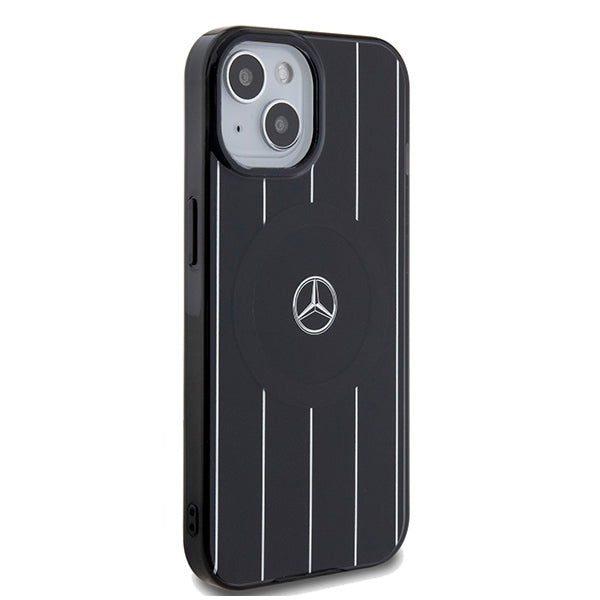 Mercedes iPhone 15 / 14 / 13 black hardcase Double Layer Crossed Lines MagSafe