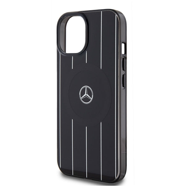 Mercedes iPhone 15 / 14 / 13 black hardcase Double Layer Crossed Lines MagSafe