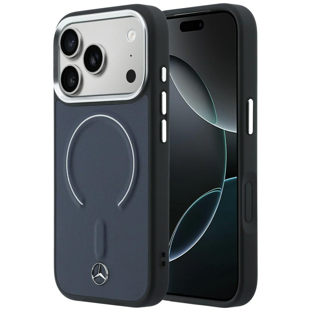 Mercedes Benz MEHMP17X25PEMMOV Leather 3D MagSafe for iPhone 17 Pro Max Navy