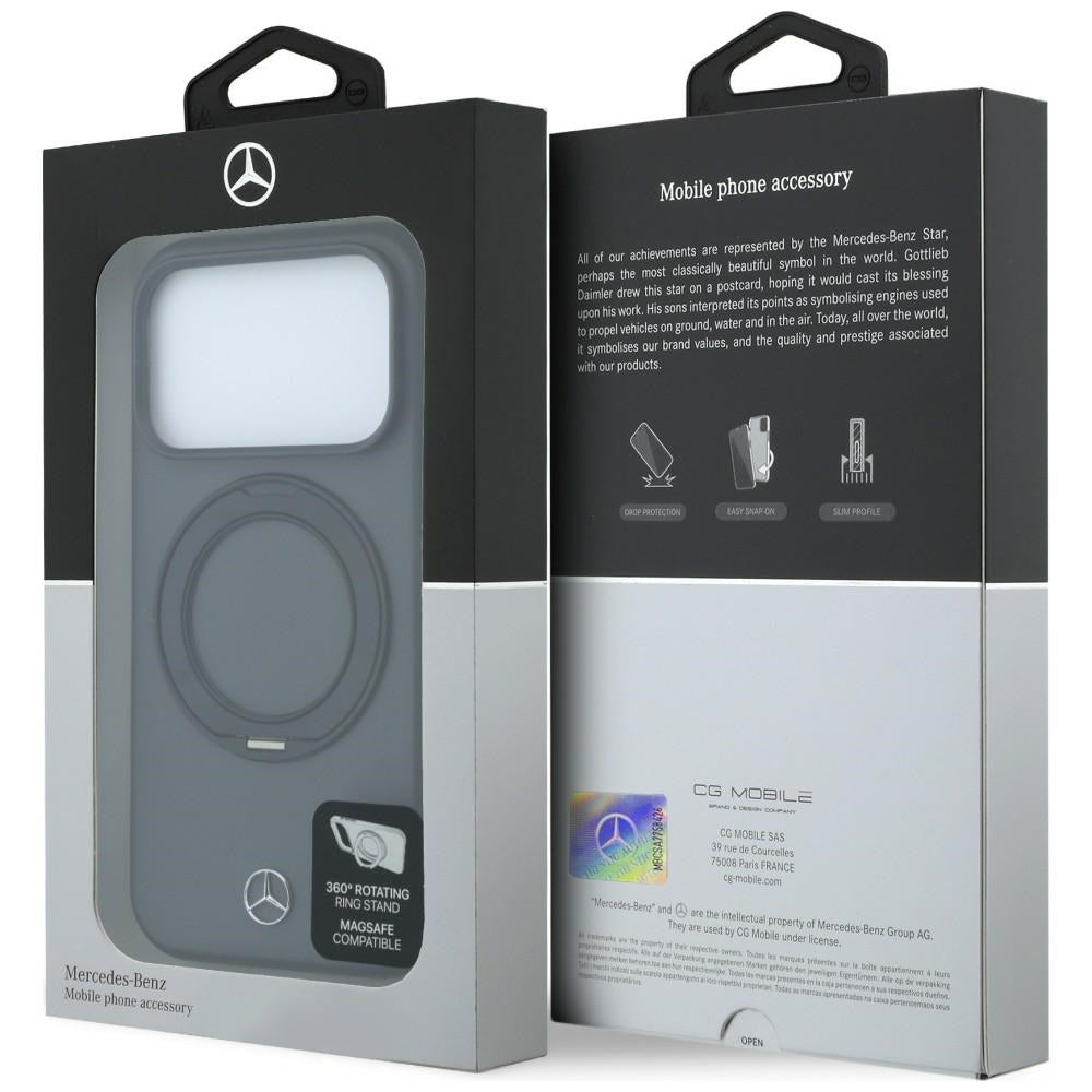 Mercedes MEHMP18X25PRSMOK Leather with Ring Stand MagSafe for iPhone 18 Pro Max / 17 Pro Max anthracite