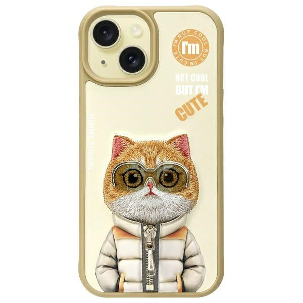 Nimmy khaki Cool&Cute 2.0 Cat case for iPhone 15