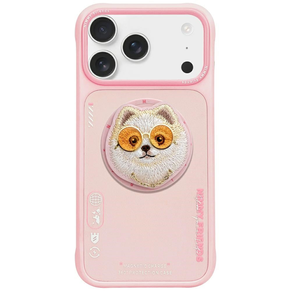 Nimmy Glasses Cool Dog MagSafe Case for iPhone 17 Pro Max Pink